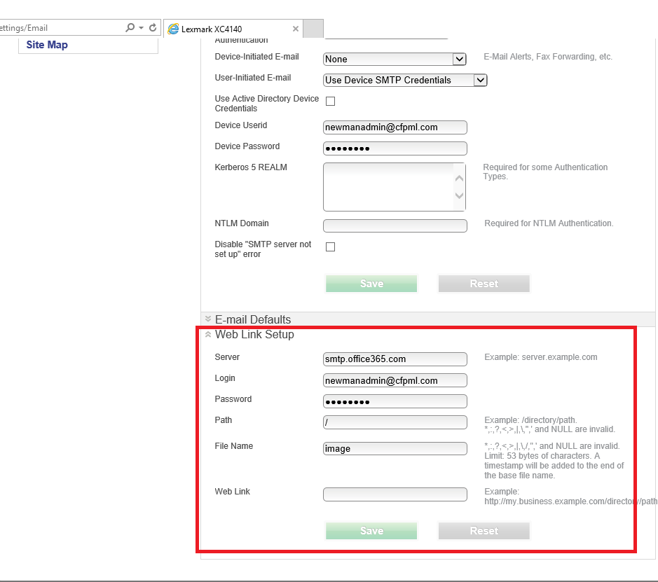 how to set up scan to email on lexmark